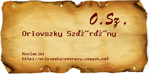 Orlovszky Szörény névjegykártya